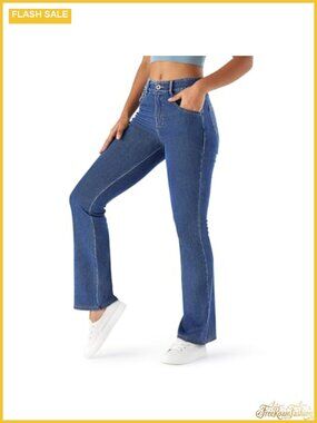 High Waisted Bootcut Jeans for Women Stretch Cotton Blend